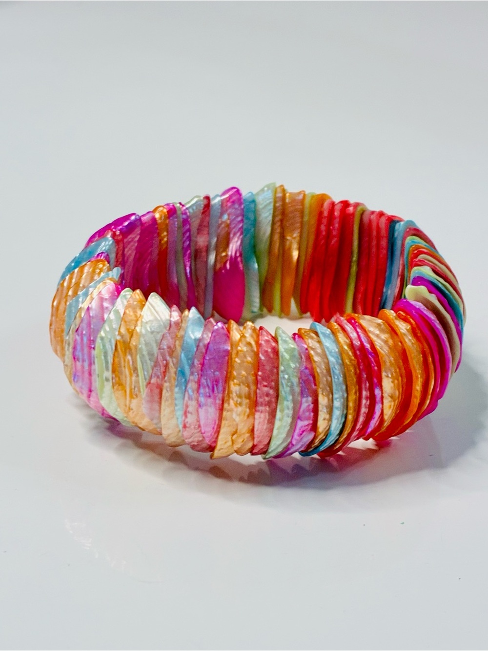 Source Unknown Multicolor Shell Disk Stretch Bracelet - Picture 9 of 16